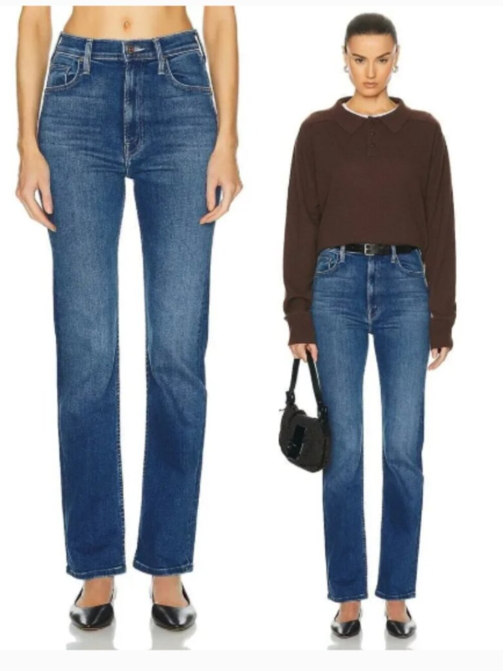 MOTHER High Waisted Rider Skim Straight Leg in Hue Are You? Jeans Size 28